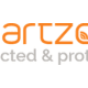 Smartzone logo orange and grey on white background